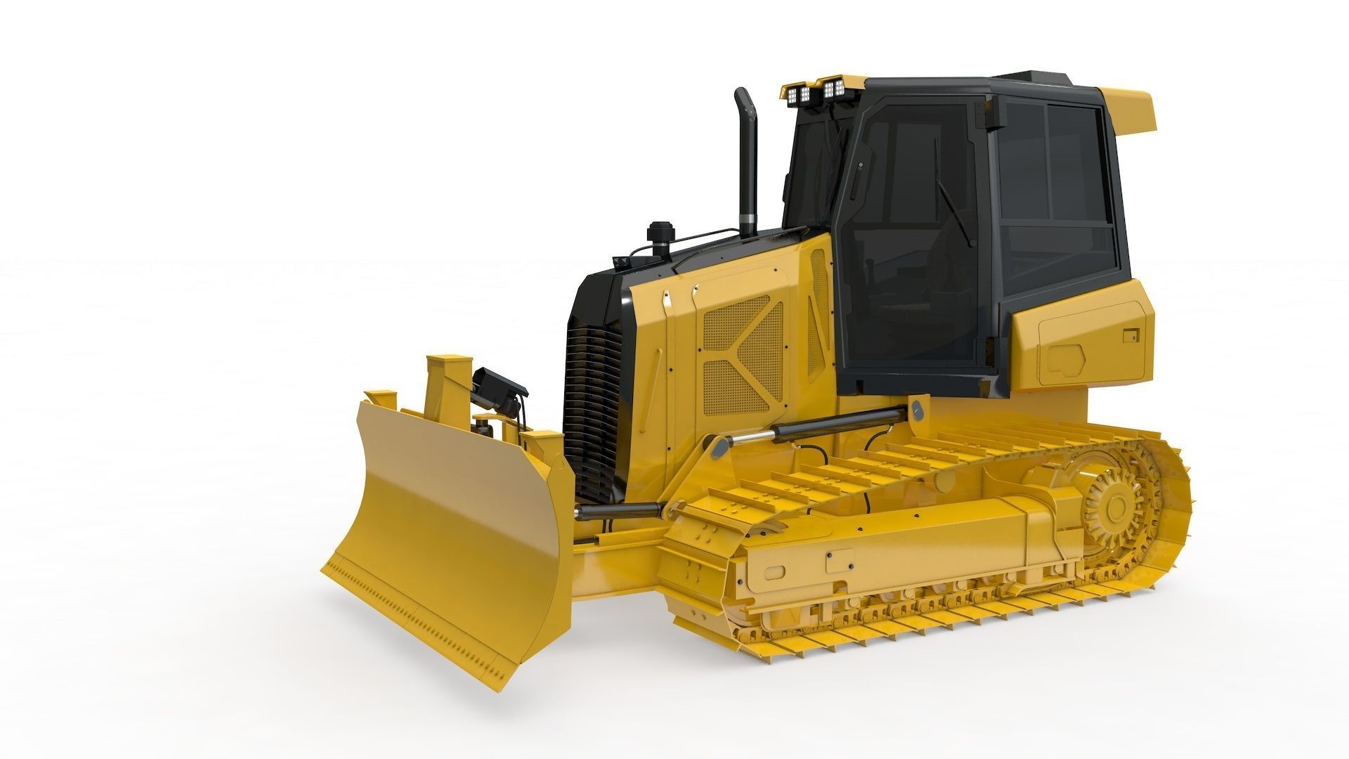 Bulldozer Small Rigged 3D model_80