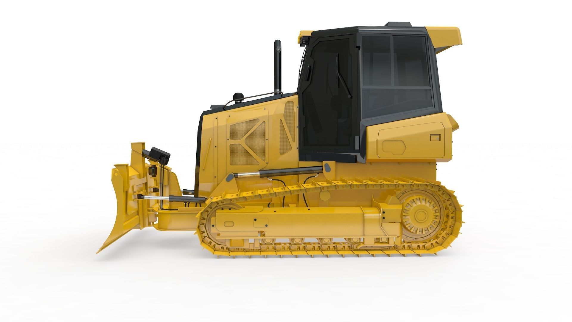 Bulldozer Small Rigged 3D model_2