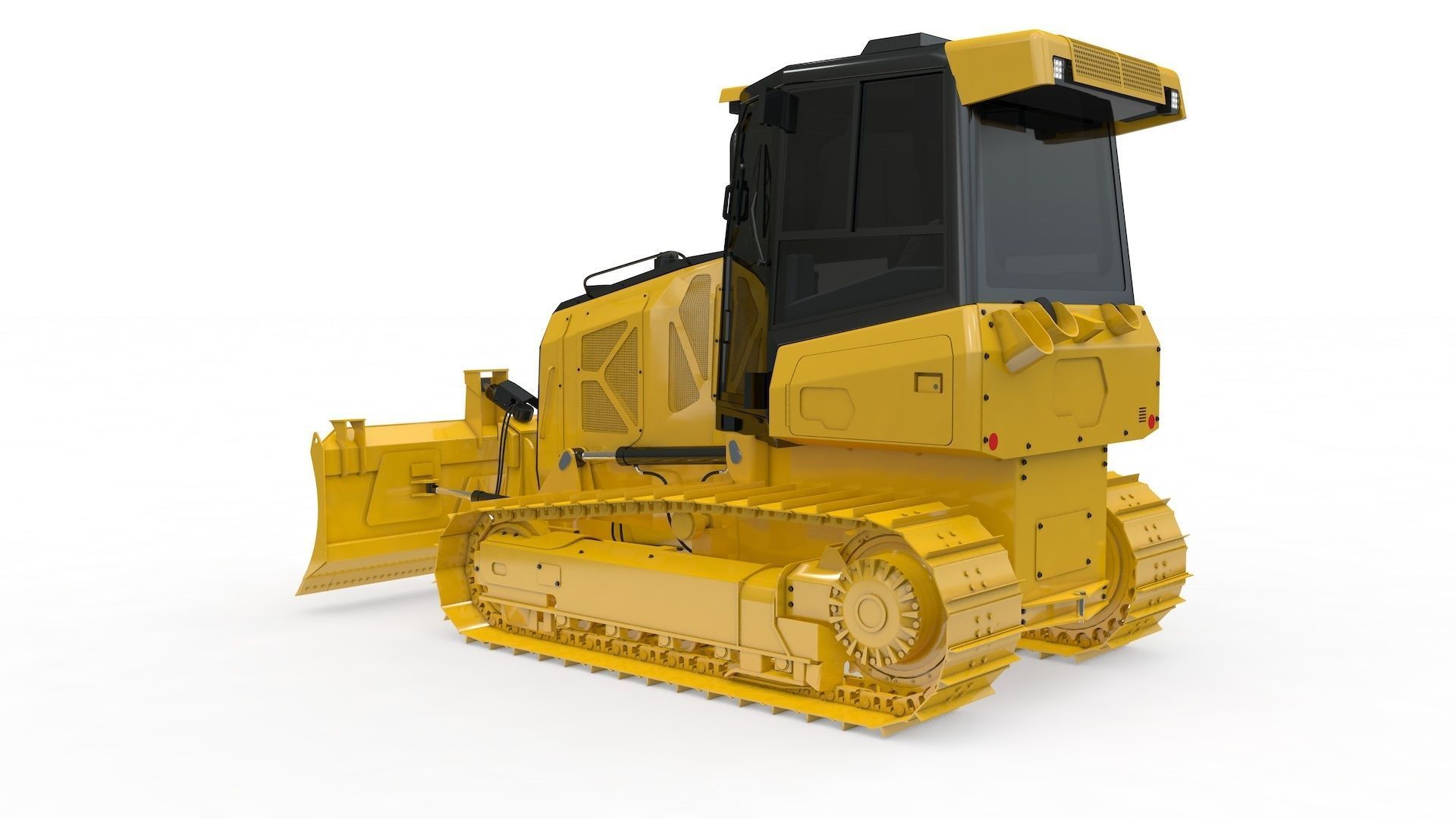 Bulldozer Small Rigged 3D model_3