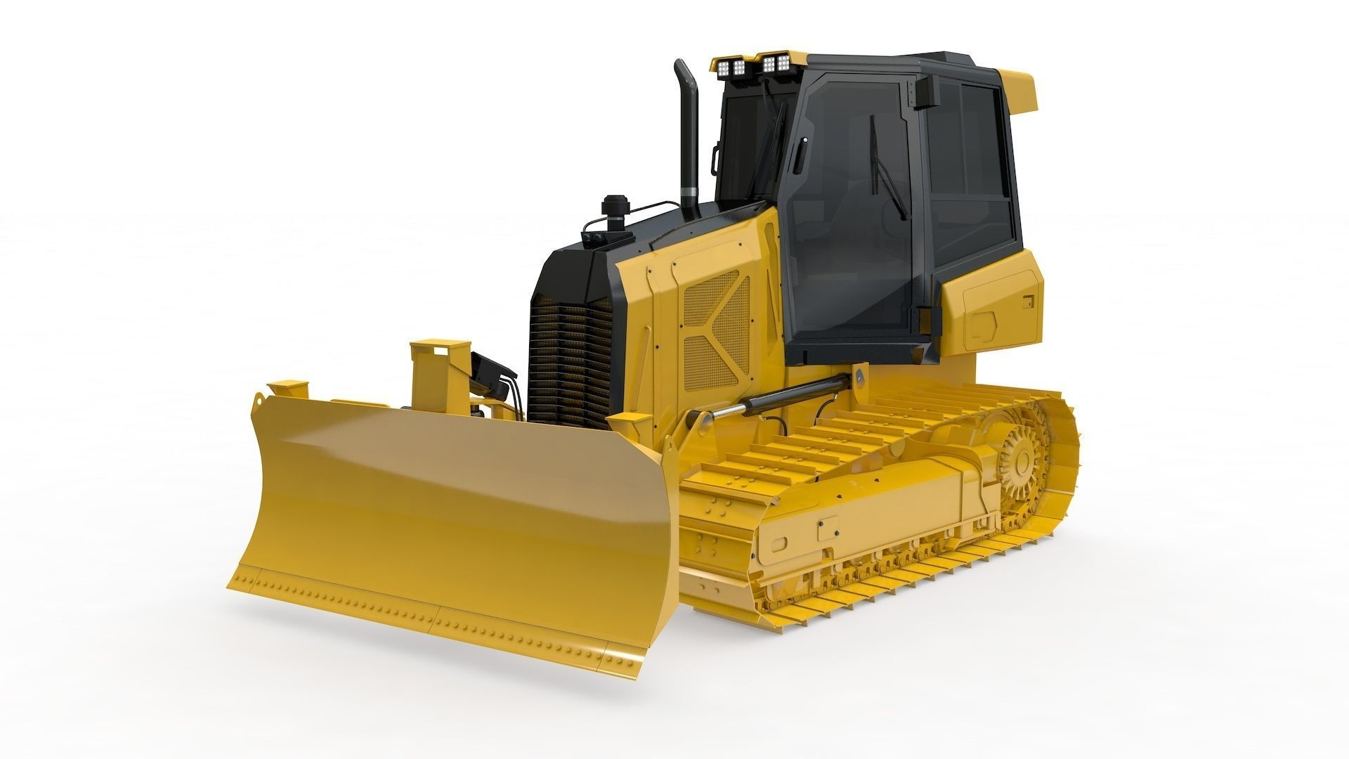 Bulldozer Small Rigged 3D model_27