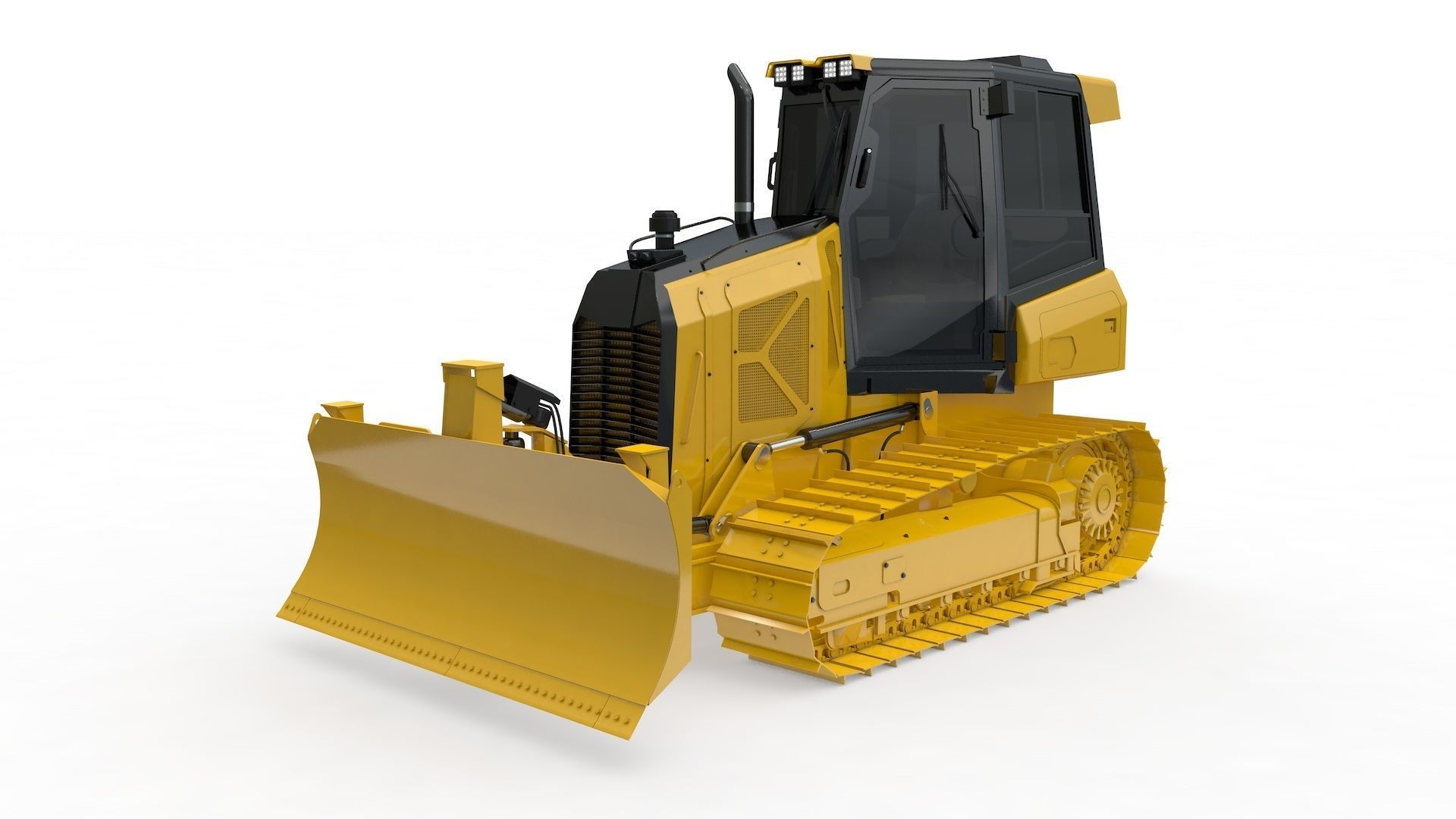 Bulldozer Small Rigged 3D model_8