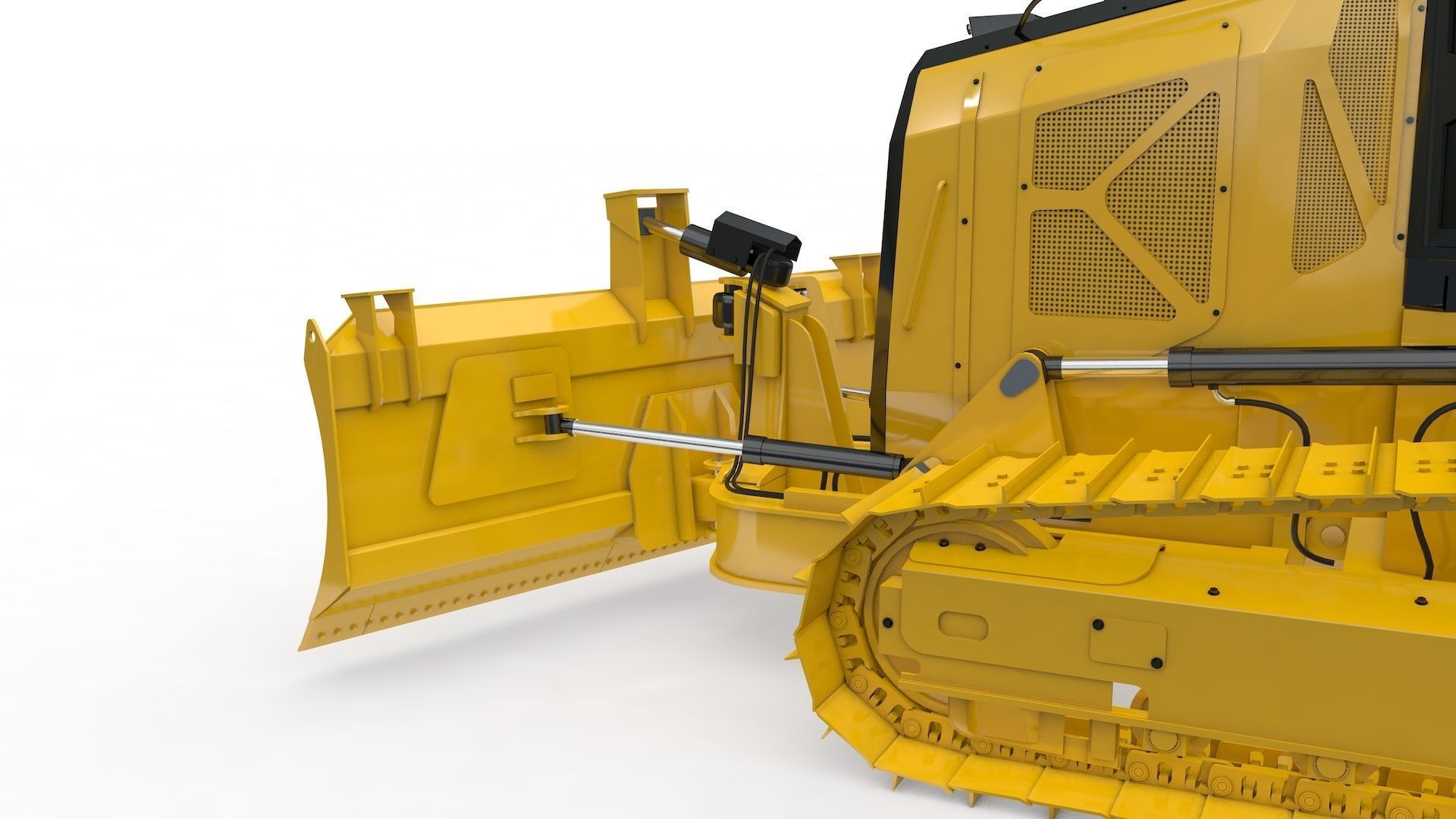 Bulldozer Small Rigged 3D model_64