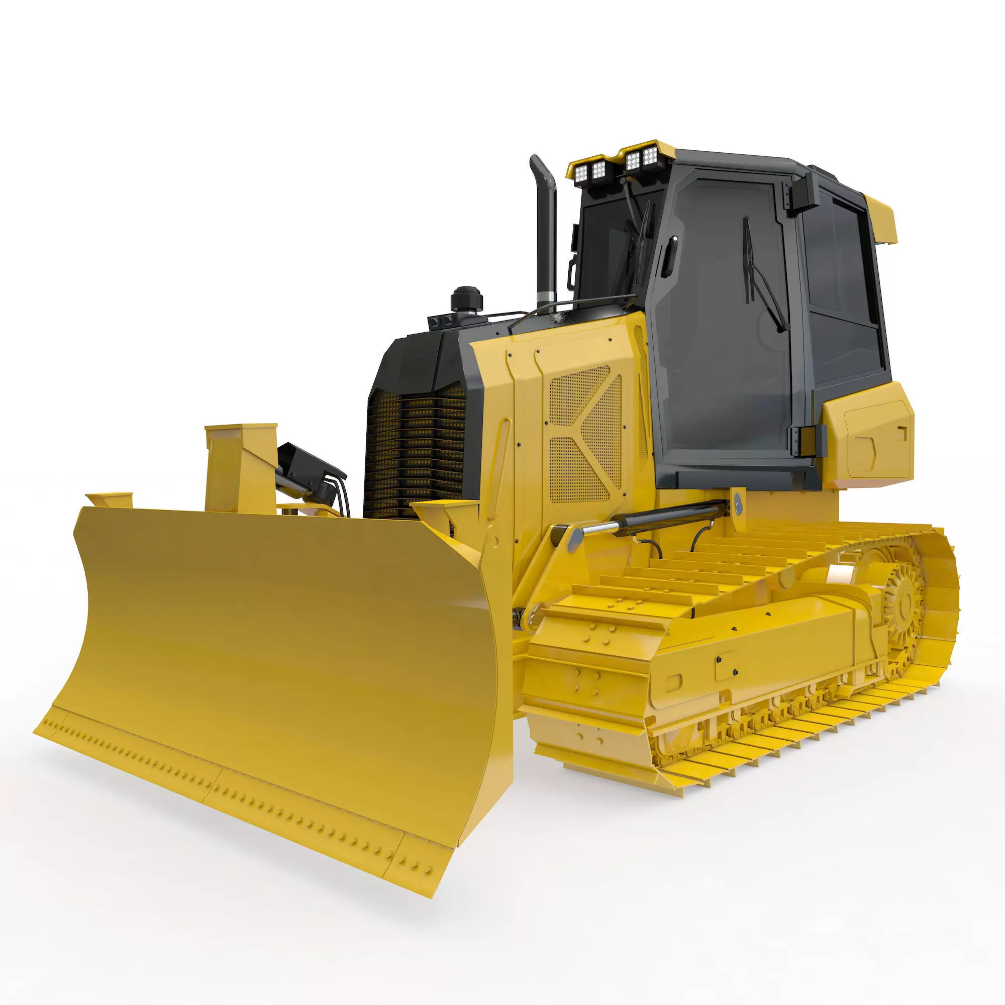 Bulldozer Small Rigged 3D model_0