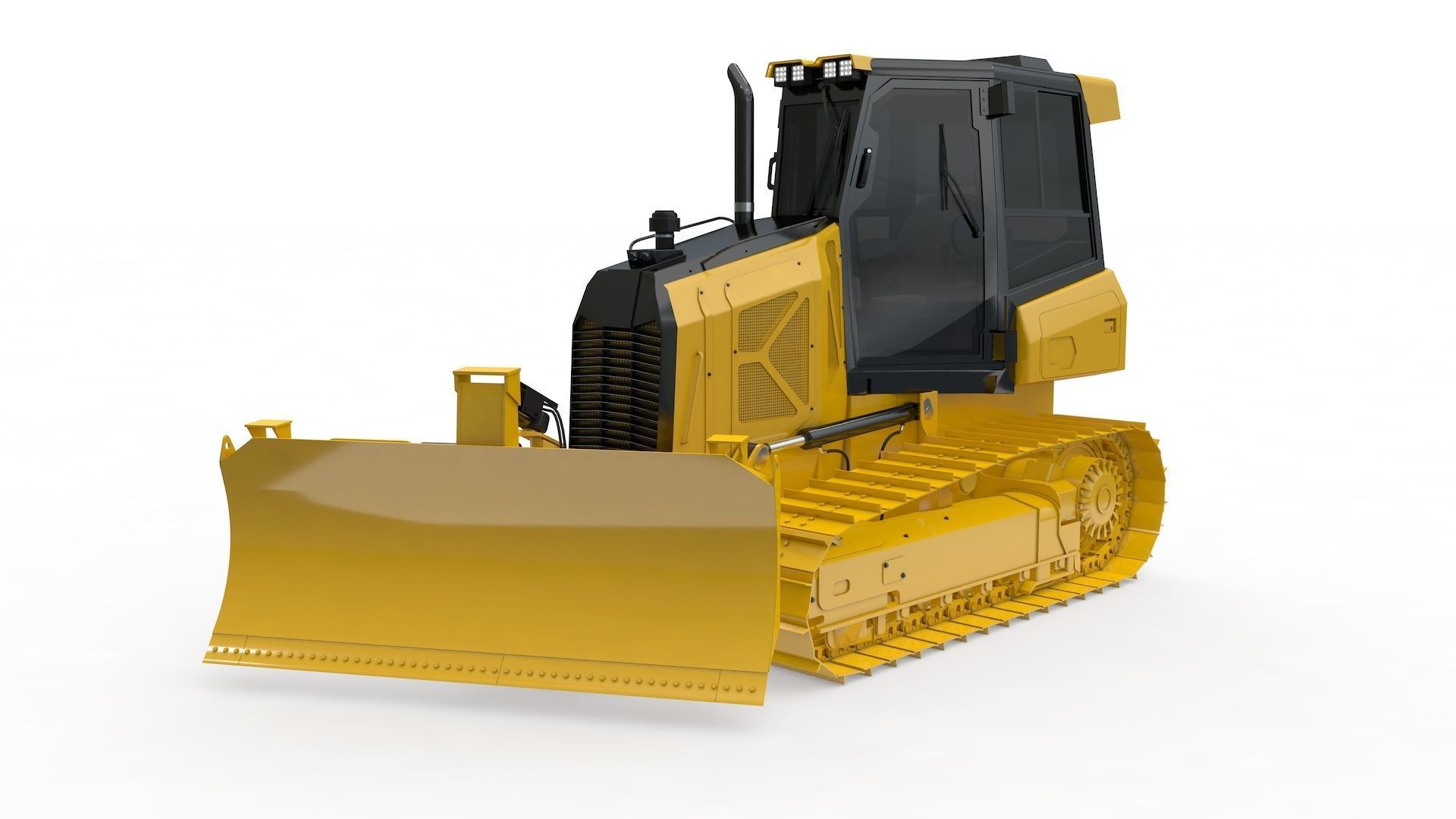 Bulldozer Small Rigged 3D model_29