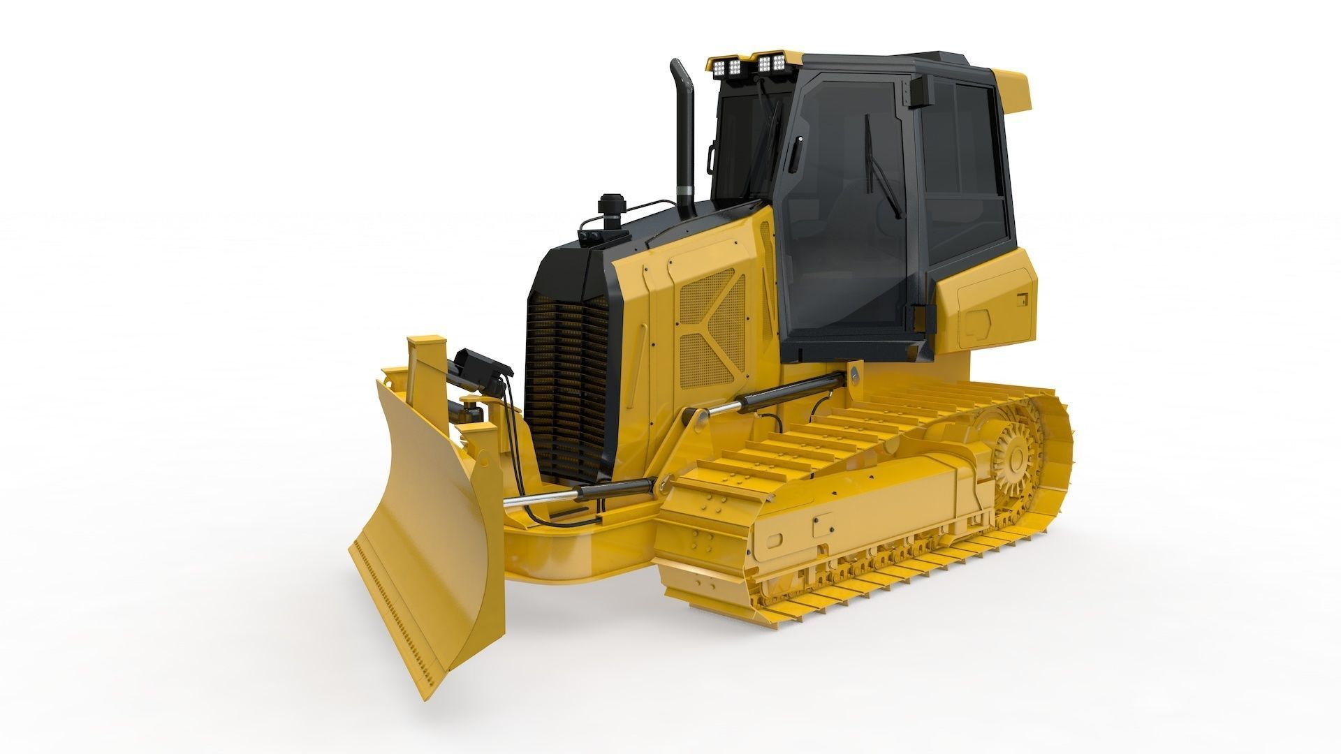Bulldozer Small Rigged 3D model_23