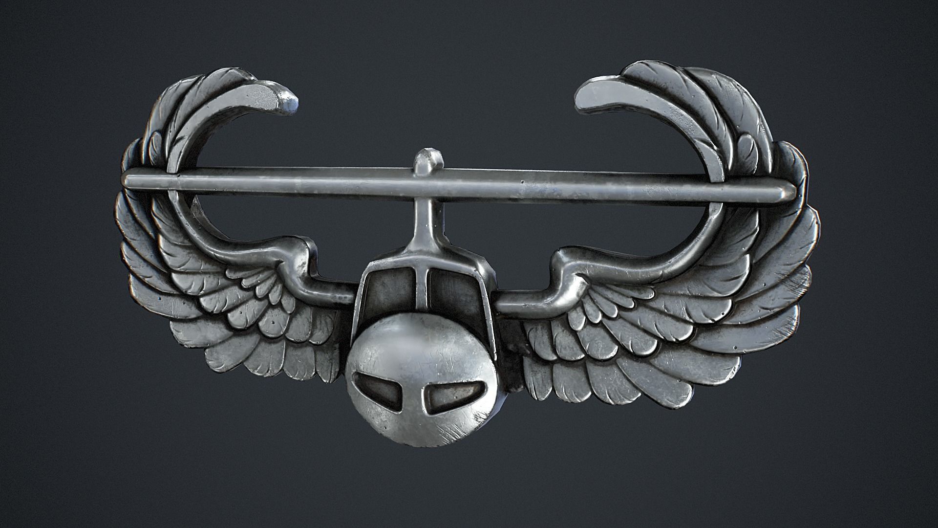 Air Assault Badge Low-poly 3D model_1