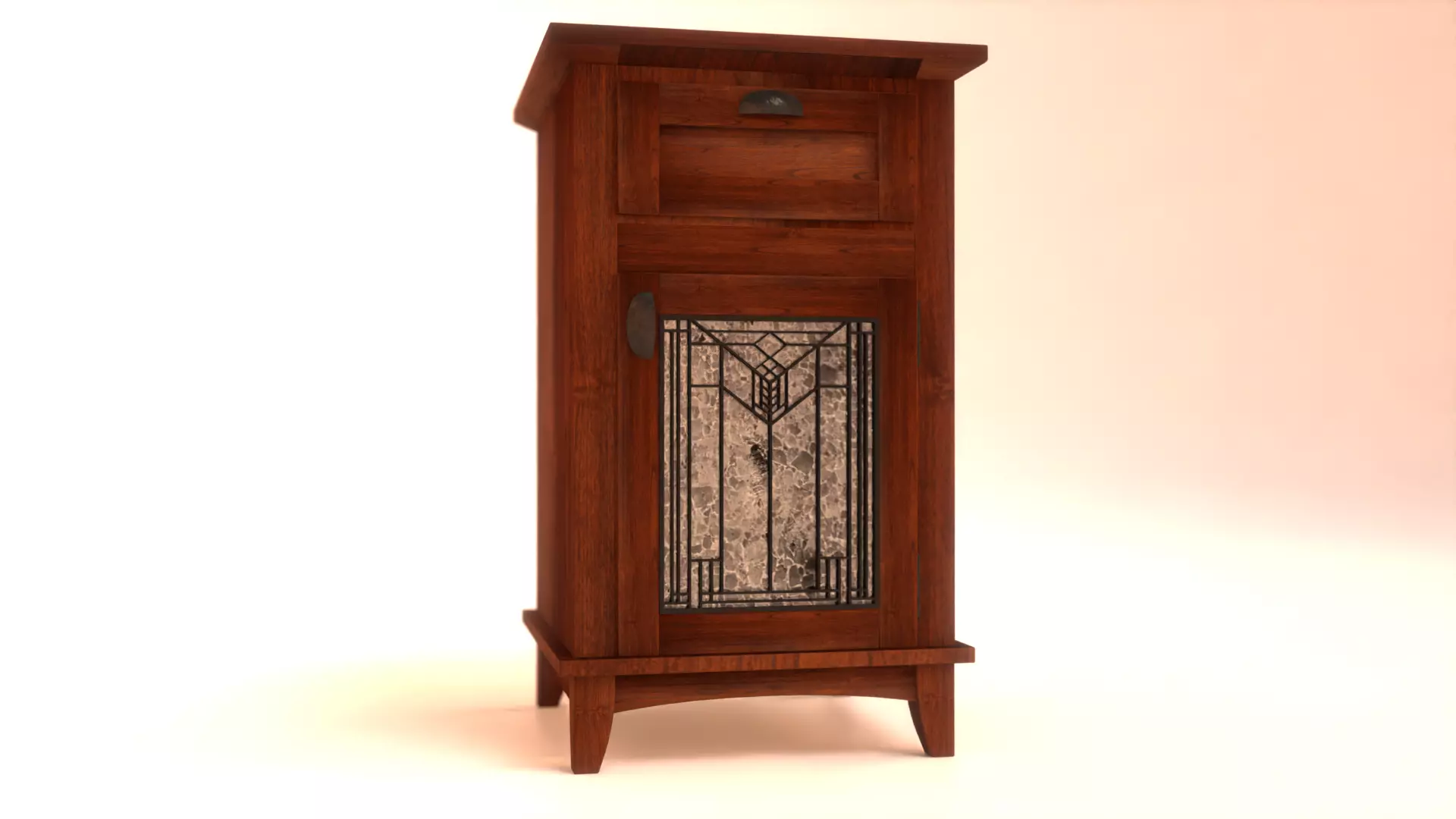 Craftsman Style Night Stand 3D model