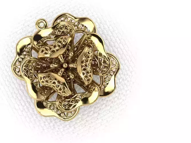 pendant23 gold filigree flower brooch