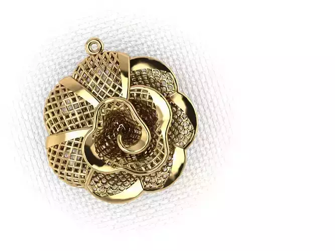 pendant22 gold flower pendant