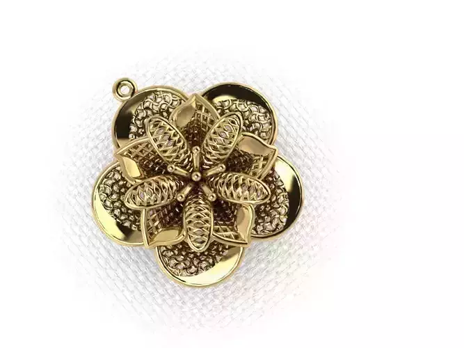 pendant21 gold plated flower bead