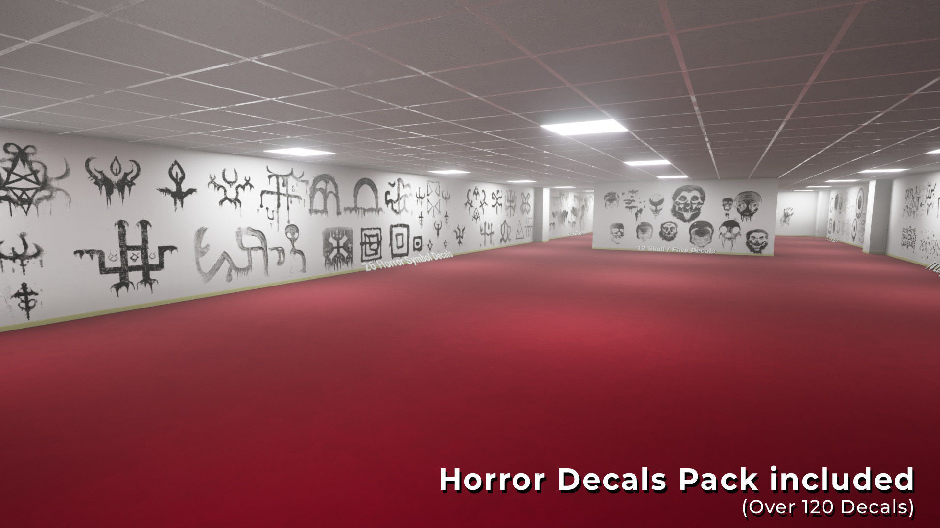 Backrooms Found Footage Horror Game Template - Unreal Engine Low-poly 3D model_9