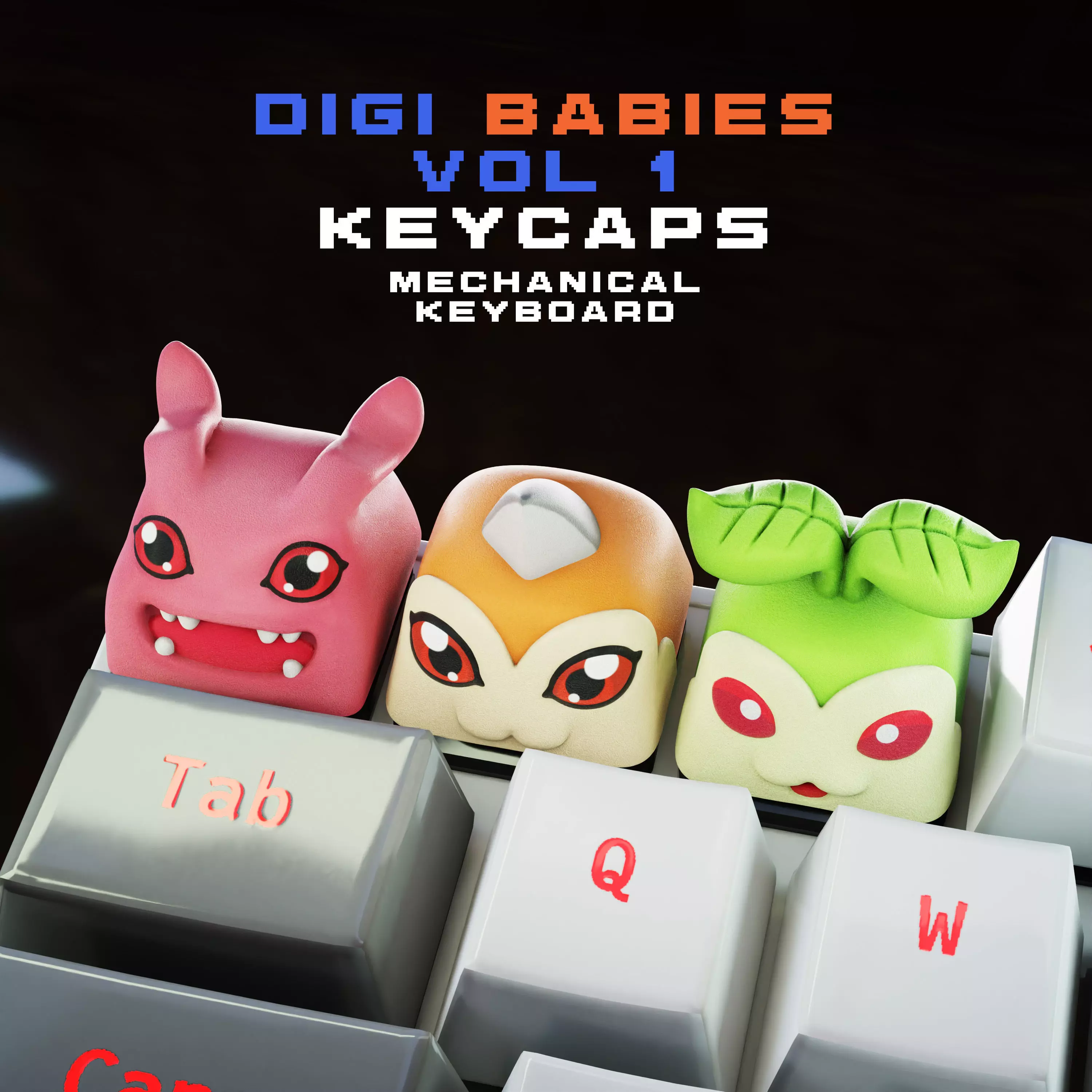 Digi Babies Vol I - Digimon collection - mechanical keyboard 3D print model_0