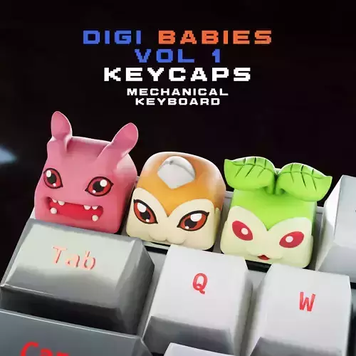 Digi Babies  Vol I - Digimon collection - mechanical keyboard 3D print model