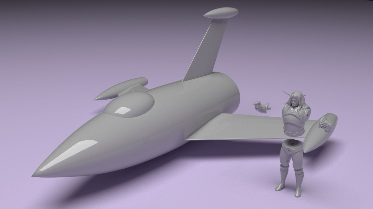 goldar gold statue of man holding sword 3D print model_9