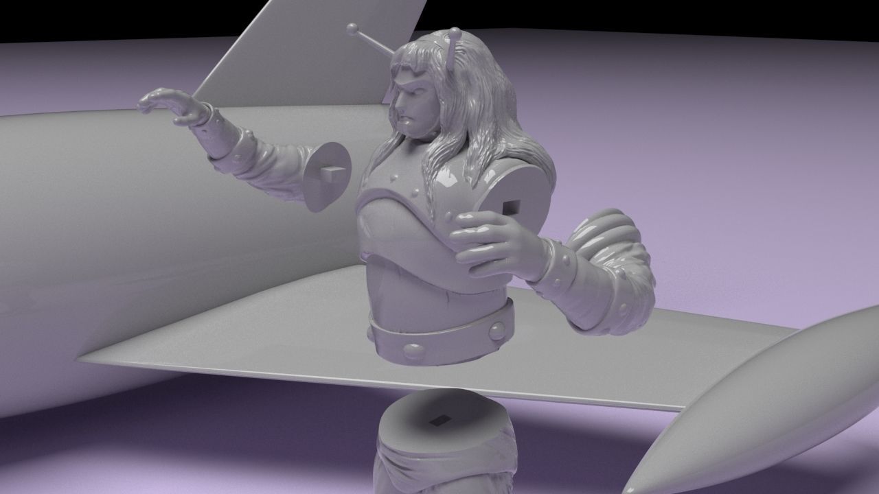 goldar gold statue of man holding sword 3D print model_10