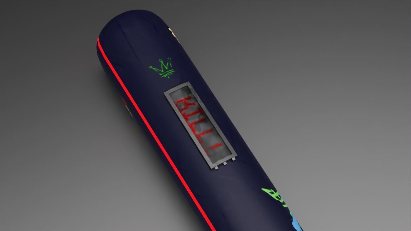 Sci-fi  Punk Bat melee weapon Low-poly 3D model_9