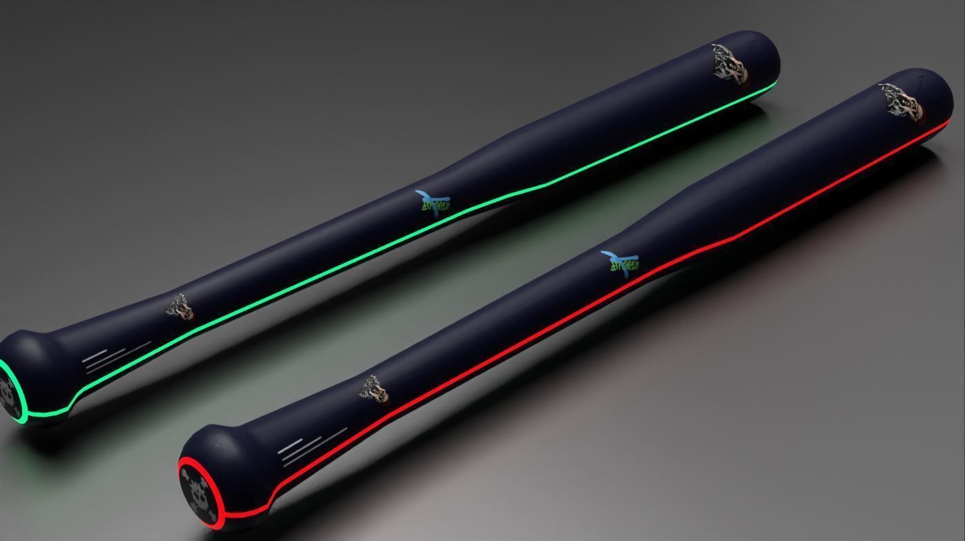 Sci-fi  Punk Bat melee weapon Low-poly 3D model_6