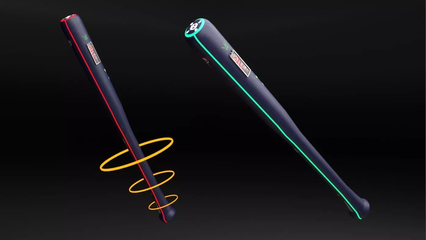 Sci-fi  Punk Bat melee weapon Low-poly 3D model_0