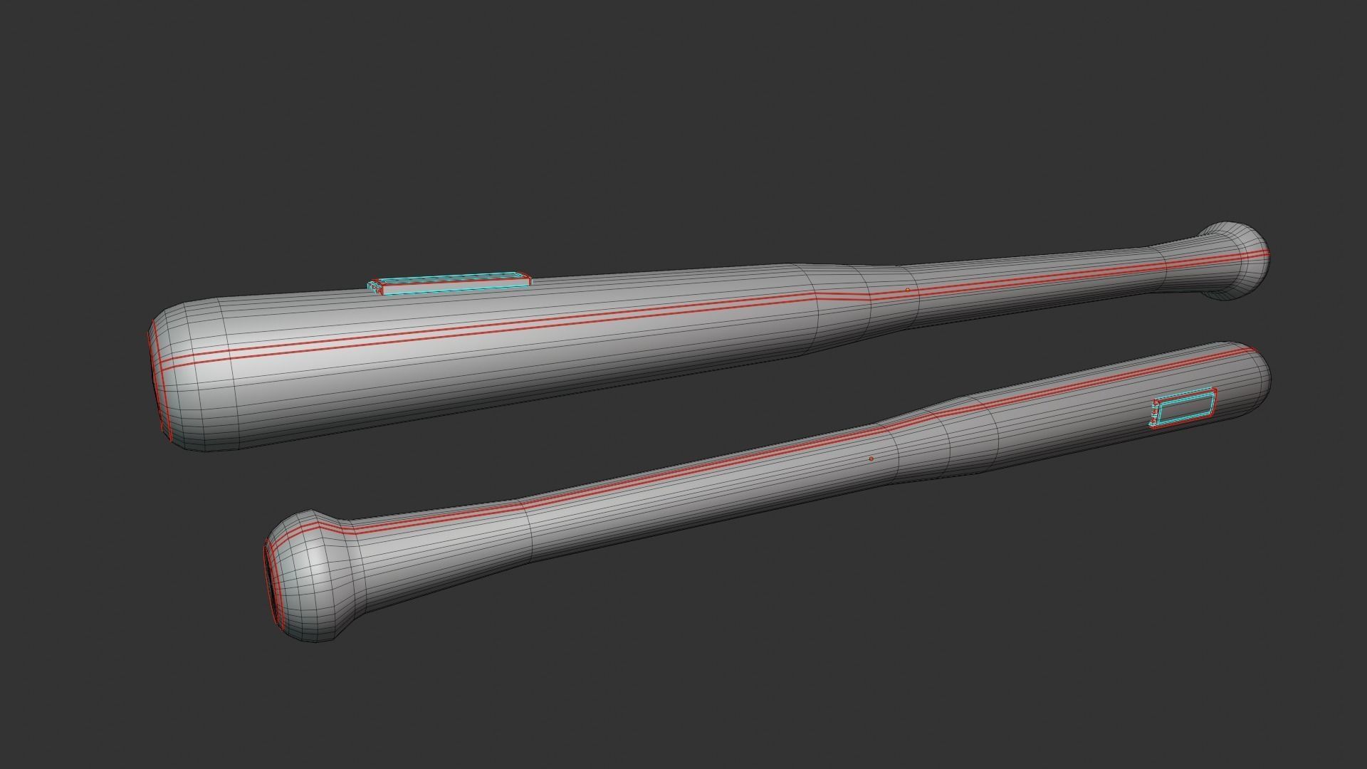 Sci-fi  Punk Bat melee weapon Low-poly 3D model_12