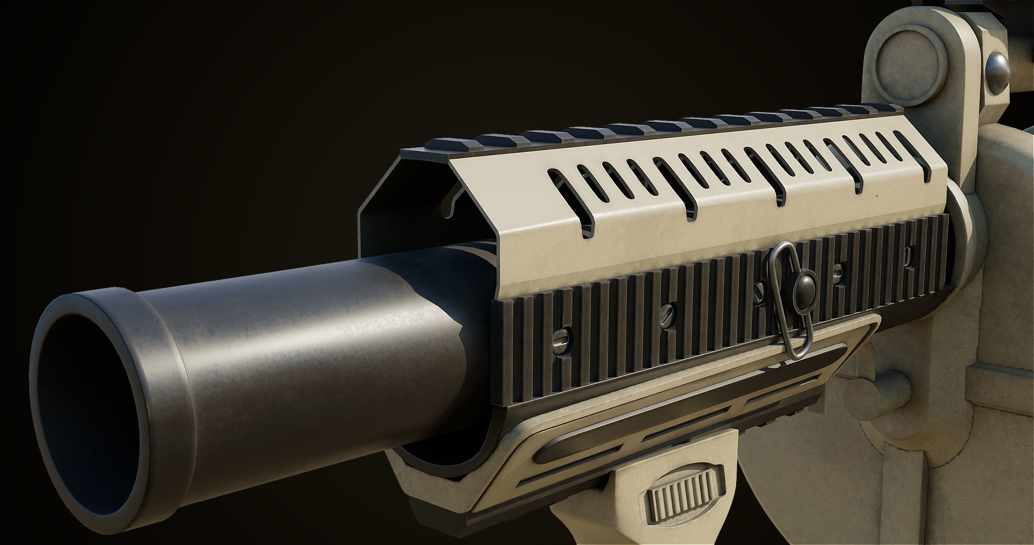 Grenade Launcher Gun All PBR Unity UE Textures Included Low-poly 3D model_10