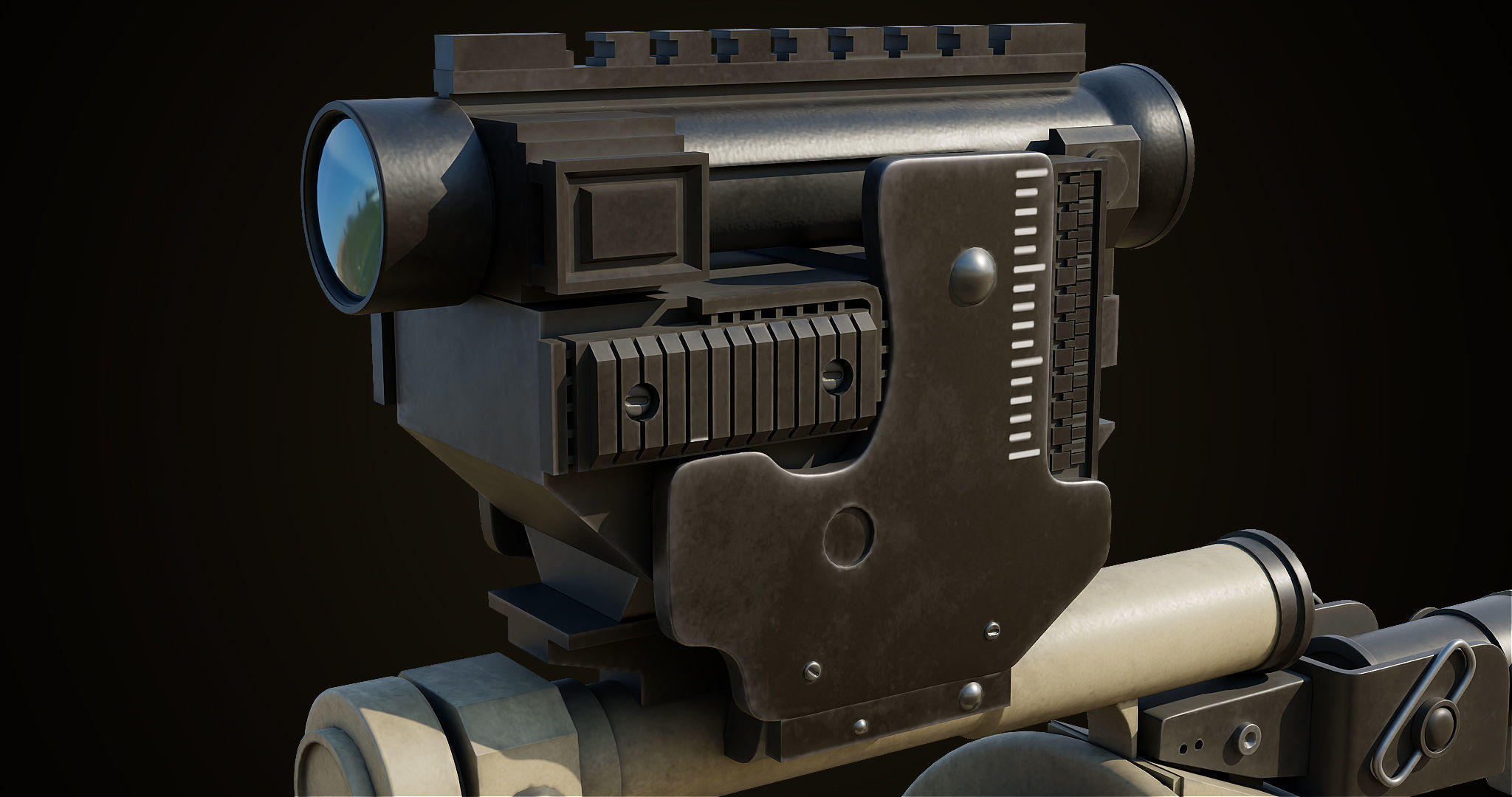 Grenade Launcher Gun All PBR Unity UE Textures Included Low-poly 3D model_9