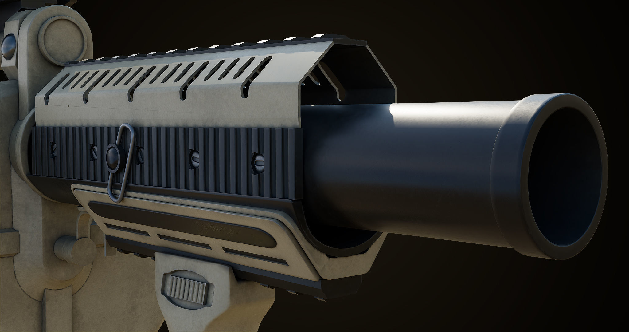 Grenade Launcher Gun All PBR Unity UE Textures Included Low-poly 3D model_21
