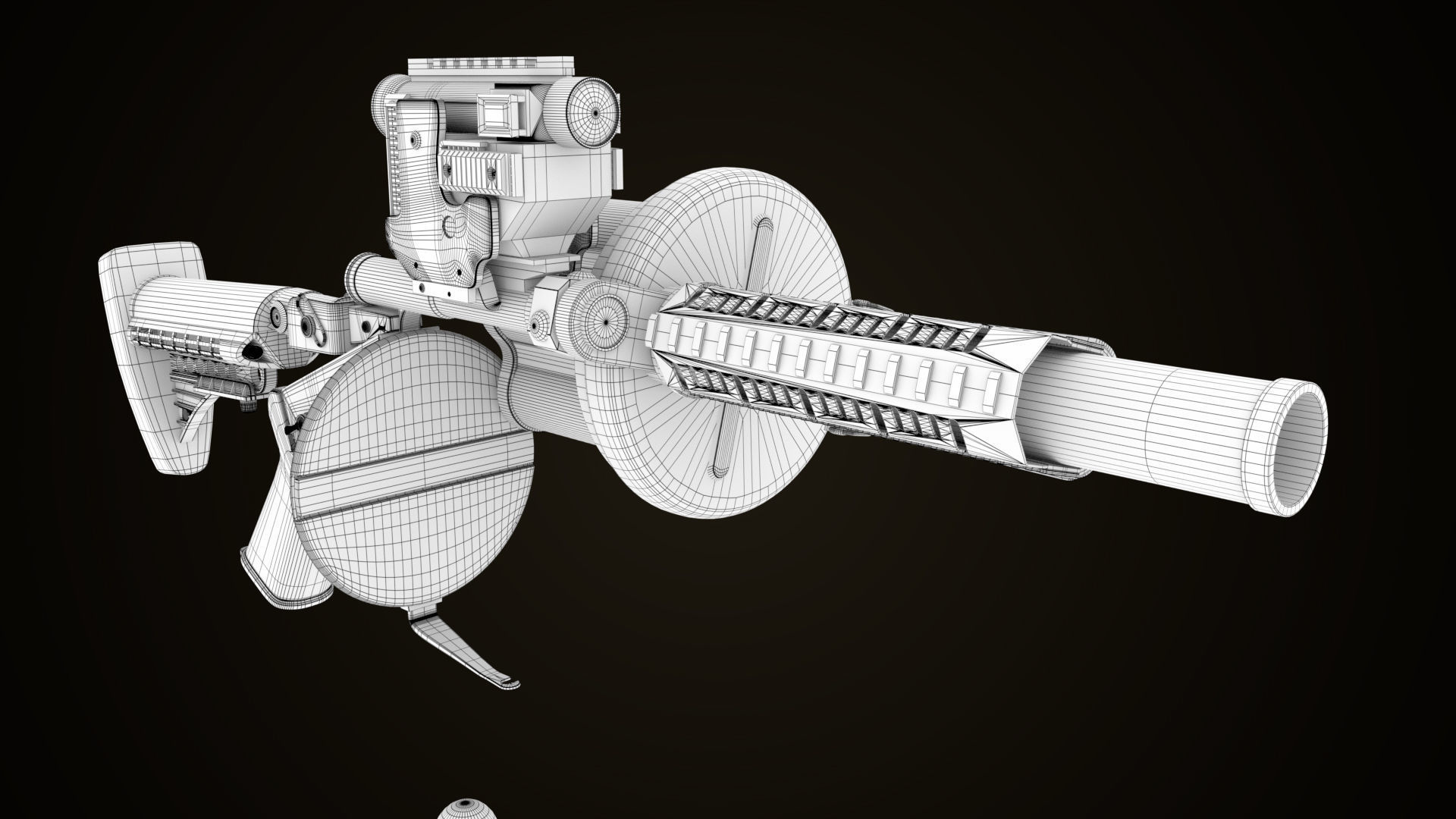 Grenade Launcher Gun All PBR Unity UE Textures Included Low-poly 3D model_39