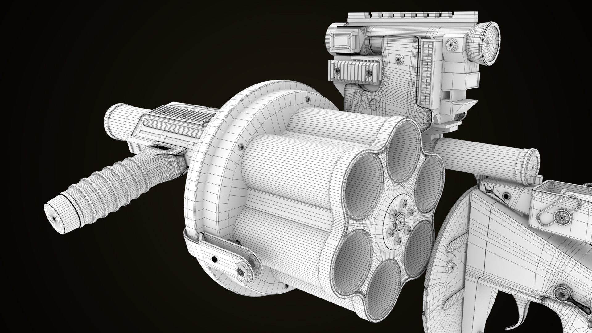 Grenade Launcher Gun All PBR Unity UE Textures Included Low-poly 3D model_34