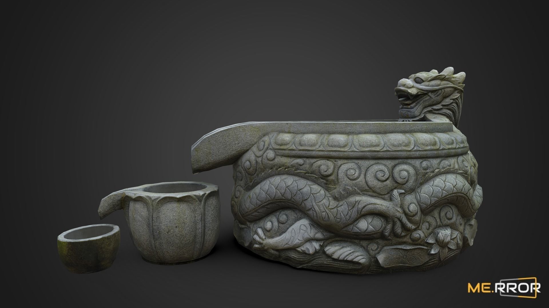 Game Ready Drinking Fountain Low-poly 3D model Low-poly 3D model_5