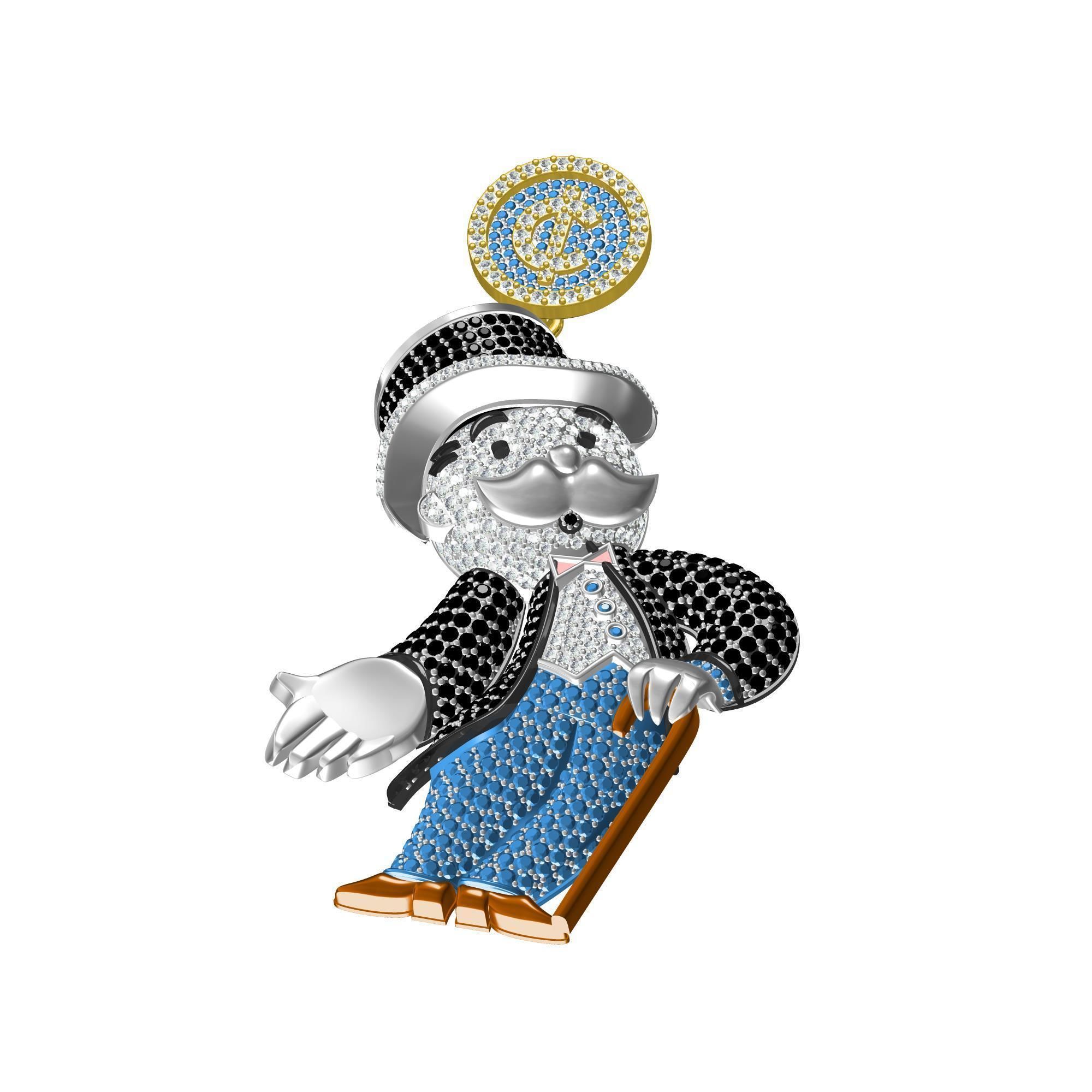 MONOPOLY MAN PENDANT 3D print model_2