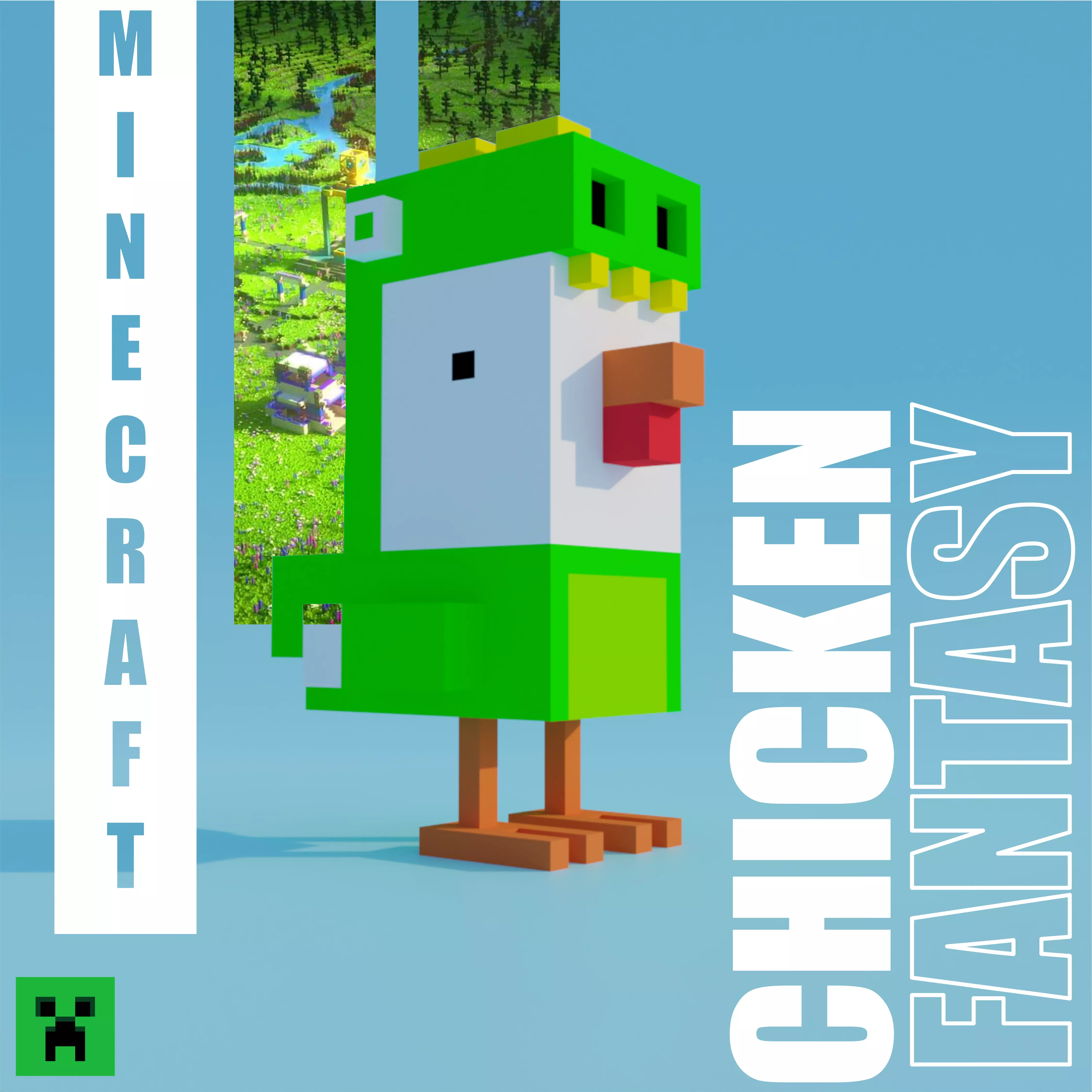 Chicken Fantasy Low-poly 3D model