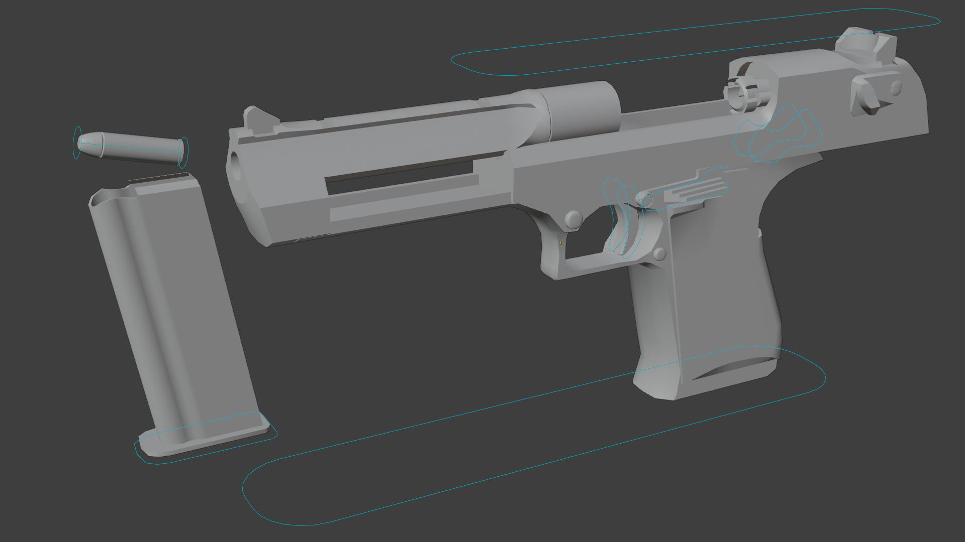Desert Eagle Mark VII 50AE Game Ready Low-poly 3D model_12