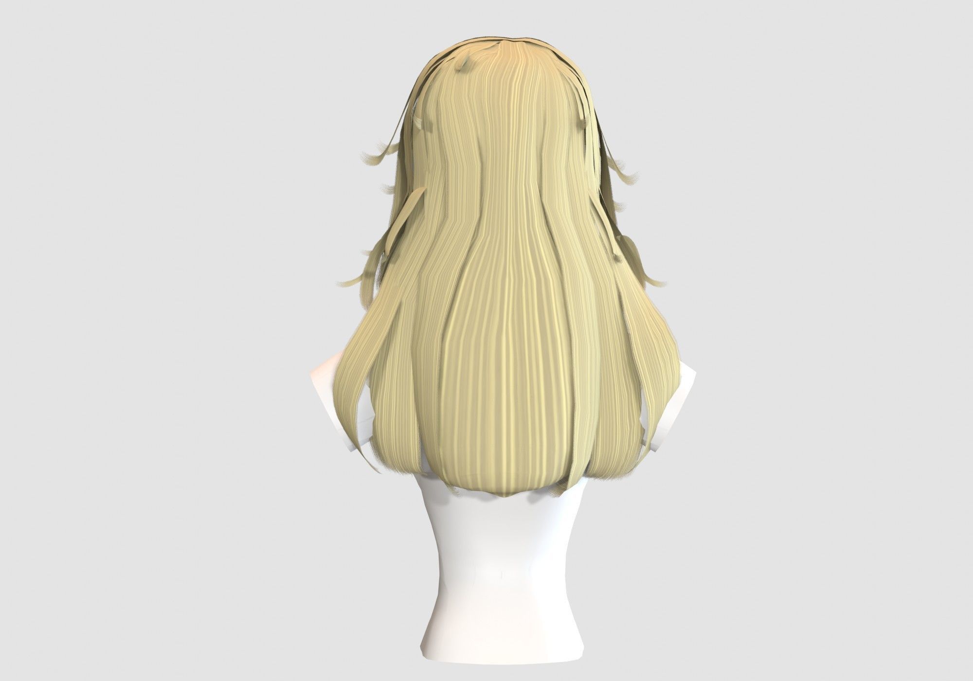 Tousled Female Hairstyle Low-poly 3D model_4