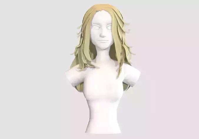 Tousled Female Hairstyle Low-poly 3D model Tousled Female Hairstyle Low-poly 3D model