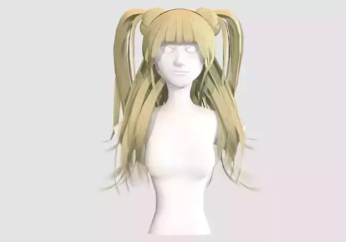 Stylized Female Hairstyle Low-poly 3D model Stylized Female Hairstyle Low-poly 3D model