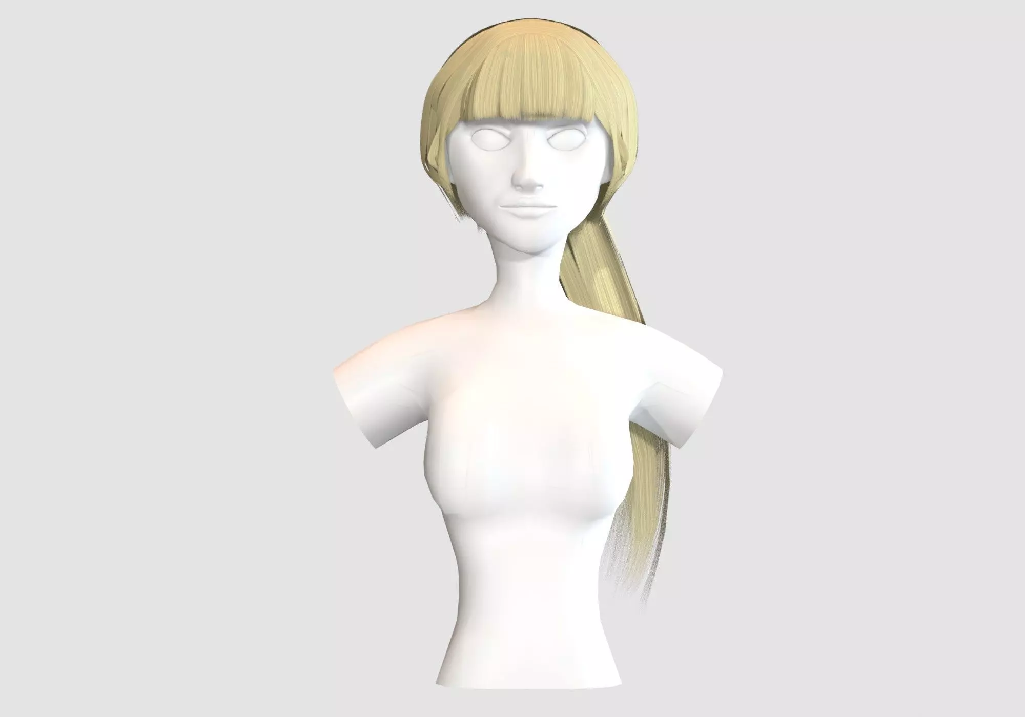 Pretty Pigtail Hairstyle Low-poly 3D model