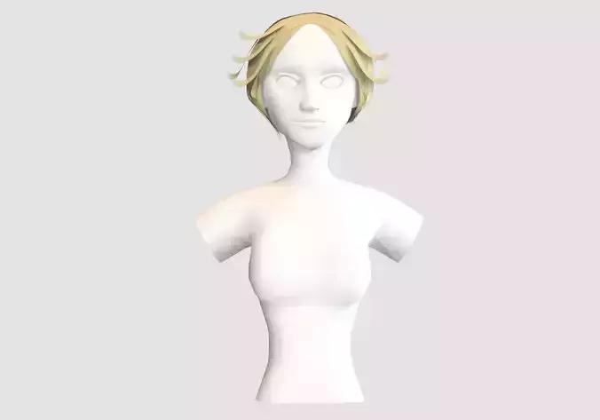 Hairline Female Hairstyle  Low-poly 3D model
