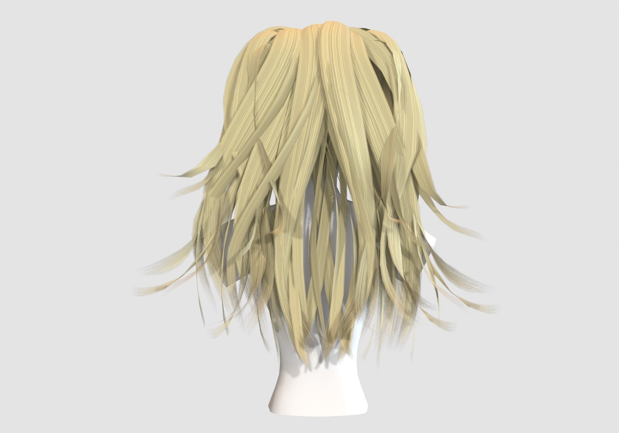 Female Stylized Hairstyle  3D model_4