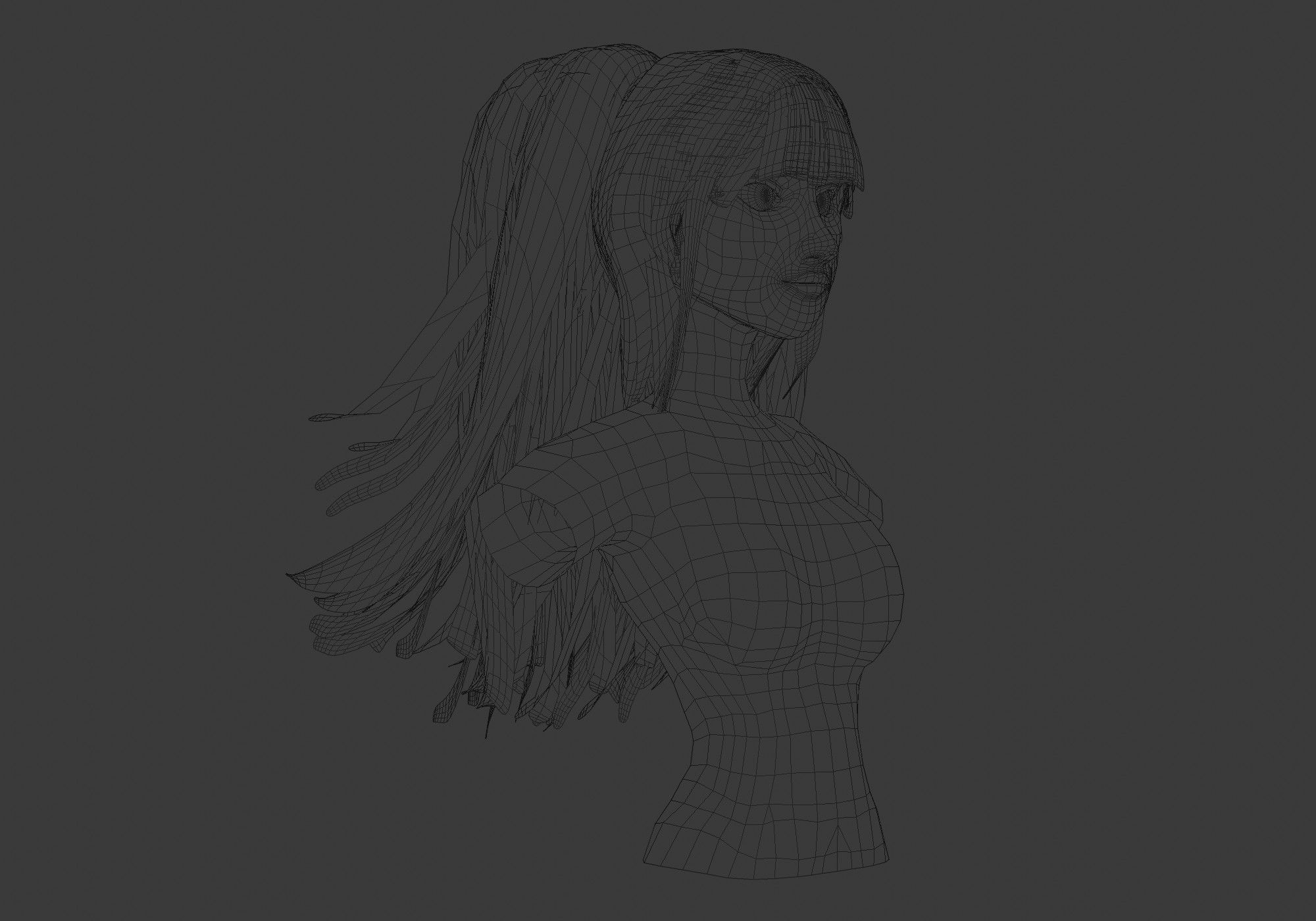 Female Stylized Hairstyle  3D model_6