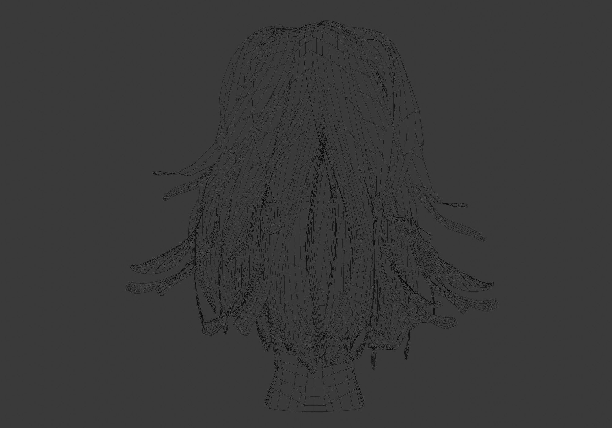 Female Stylized Hairstyle  3D model_9