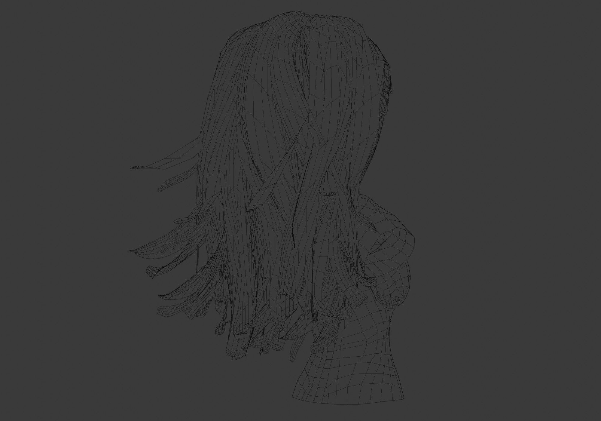 Female Stylized Hairstyle  3D model_8