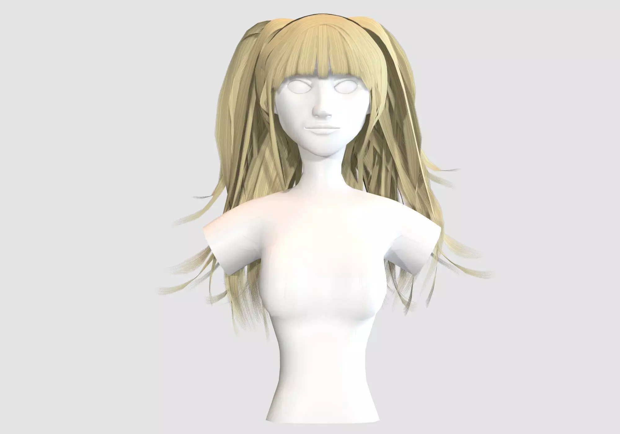 Female Stylized Hairstyle  3D model_0