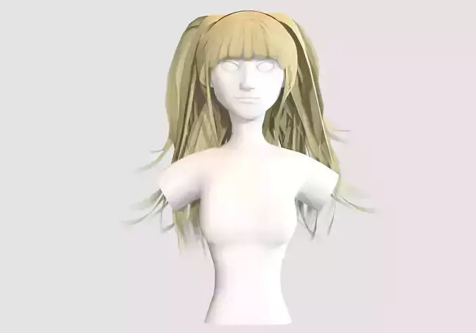 Female Stylized Hairstyle  3D model