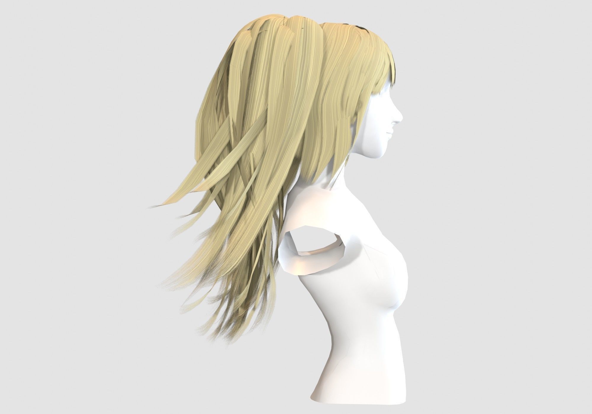 Female Stylized Hairstyle  3D model_2