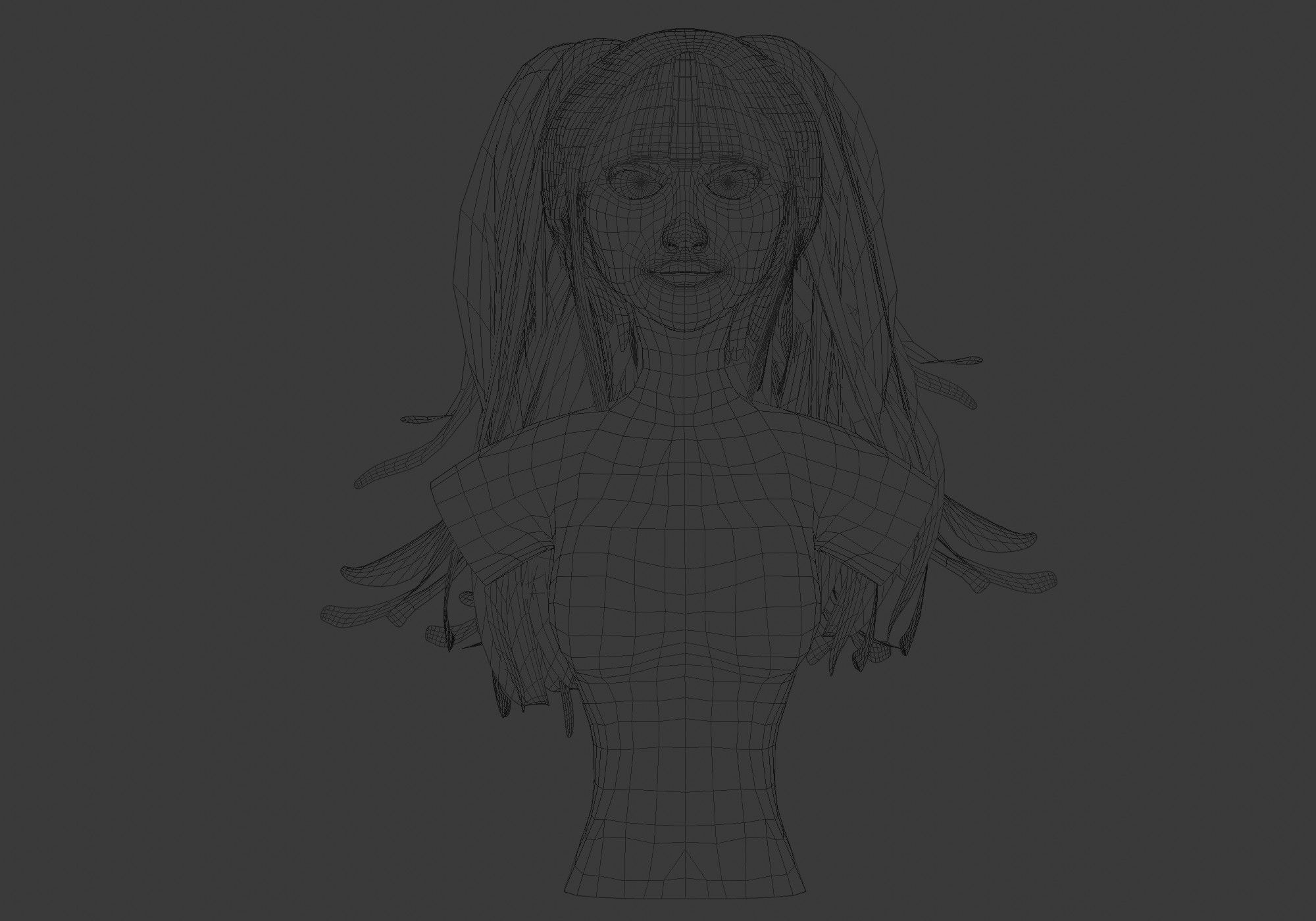 Female Stylized Hairstyle  3D model_5