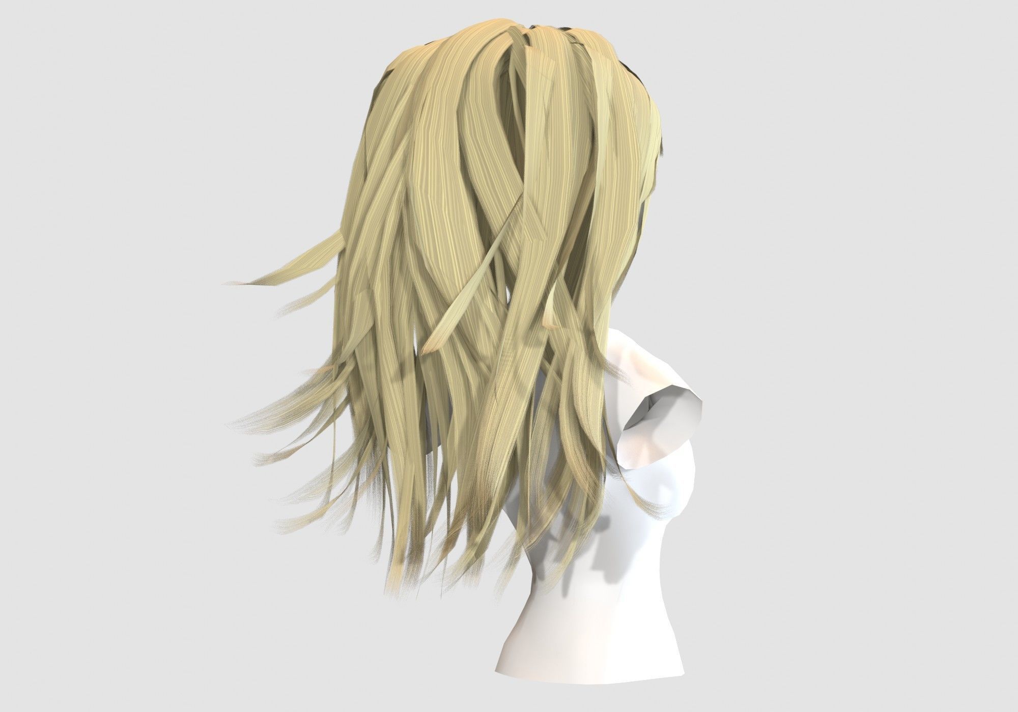 Female Stylized Hairstyle  3D model_3
