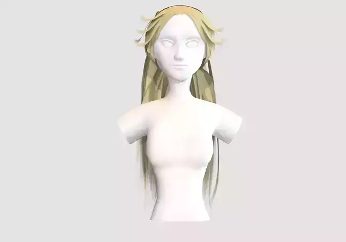 Female Long Hairstyle 3D model Female Long Hairstyle 3D model