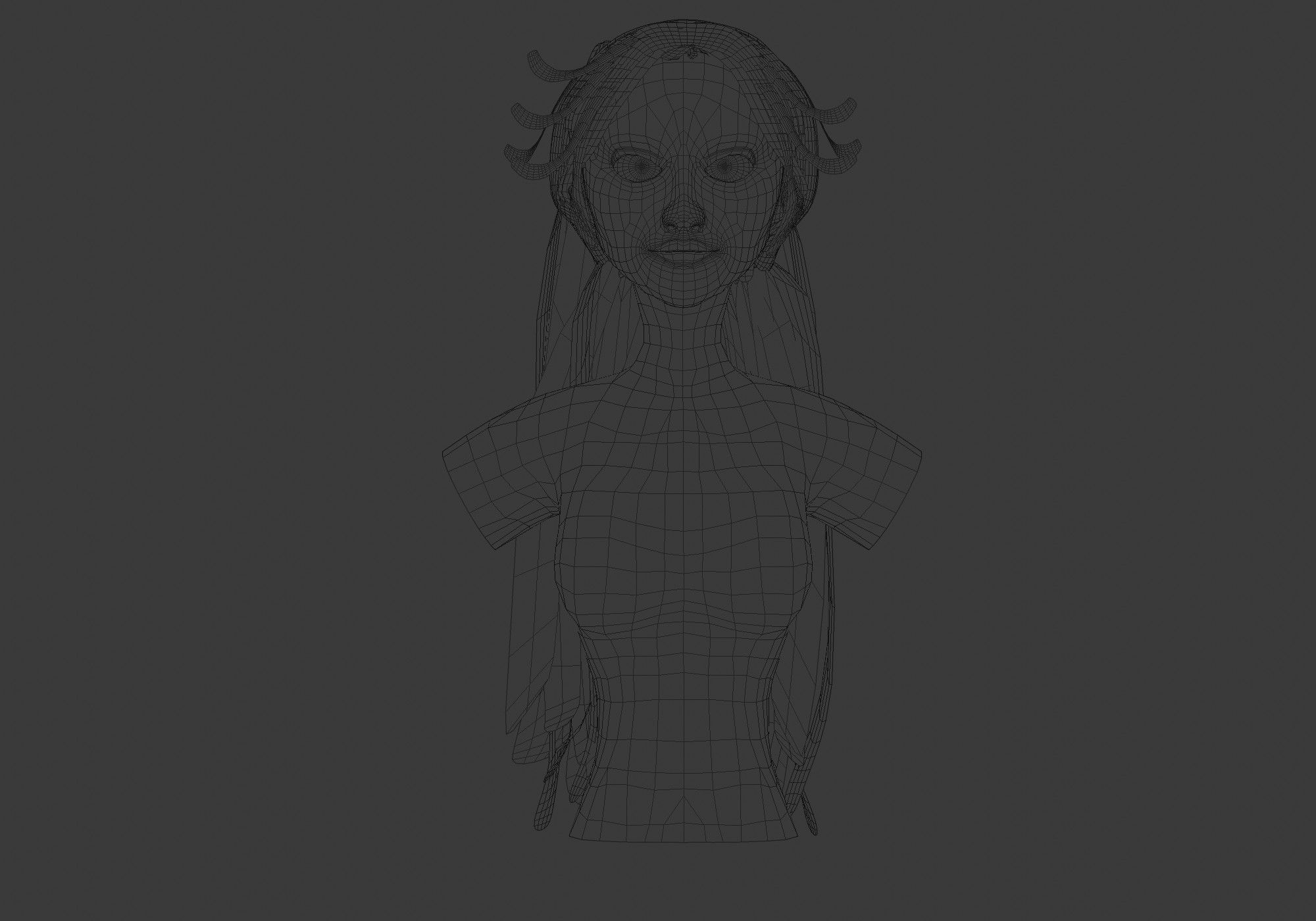 Female Long Hairstyle 3D model_5