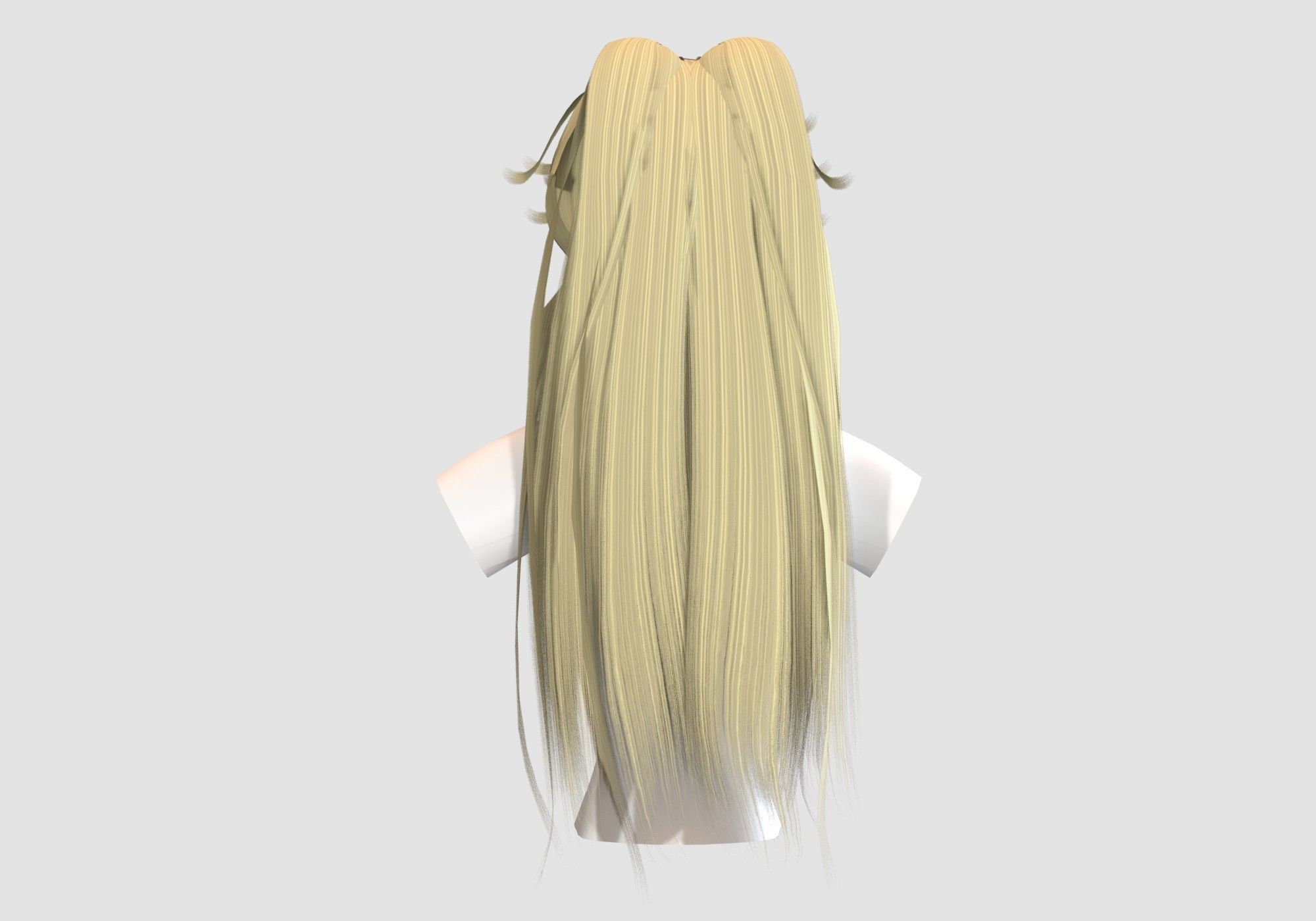 Female Long Hairstyle 3D model_4