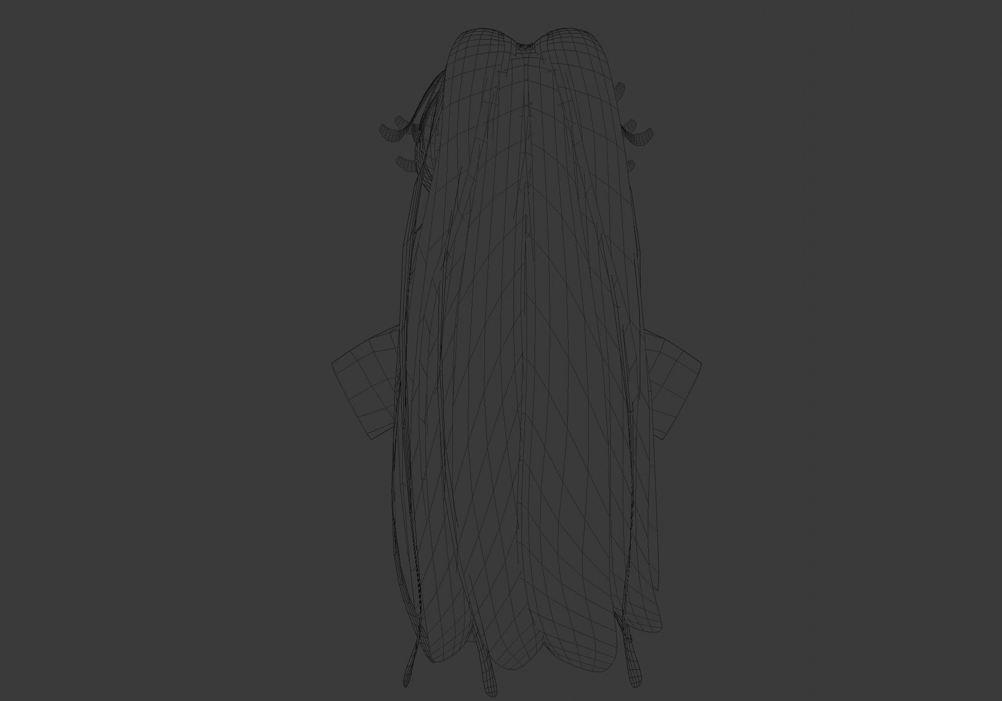 Female Long Hairstyle 3D model_9
